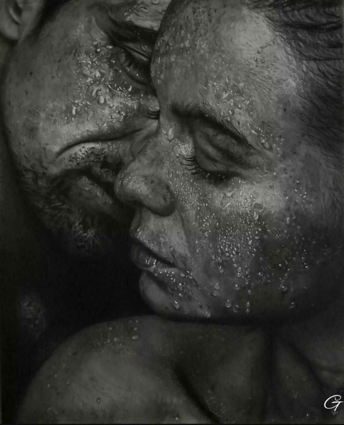 All My Sins, original monochrome drawing